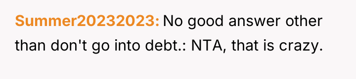 Summer20232023 No good answer other than don't go into debt.:...