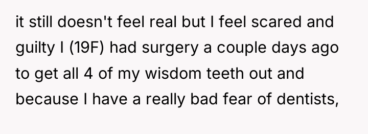 it still doesn't feel real but I feel scared and...