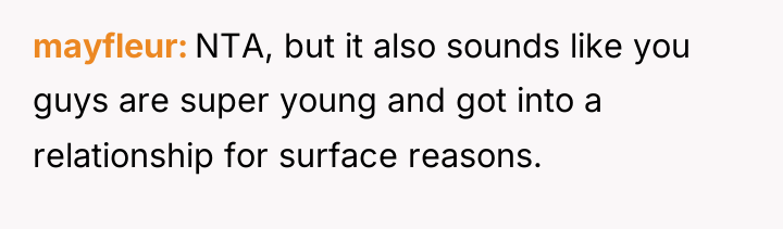 mayfleur NTA, but it also sounds like you guys are...