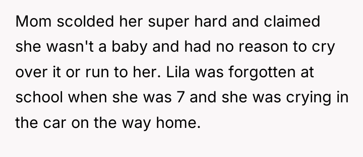 Mom scolded her super hard and claimed she wasn't a...