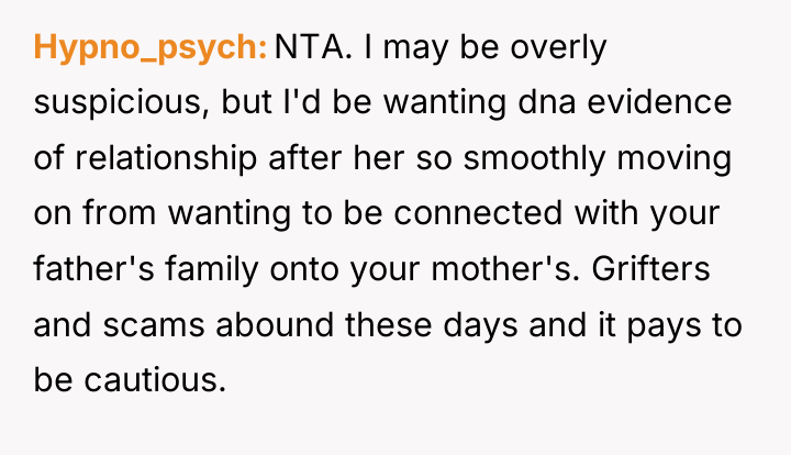 Hypno_psych NTA. I may be overly suspicious, but I'd be...