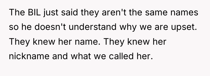 The BIL just said they aren't the same names so...