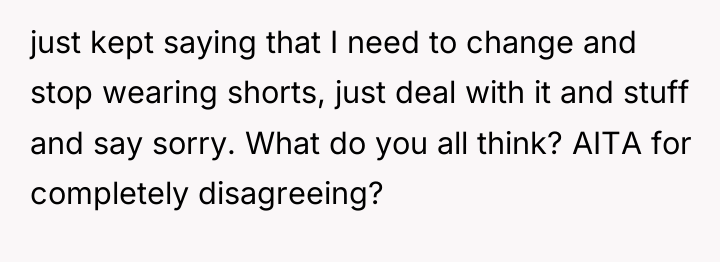 just kept saying that I need to change and stop...