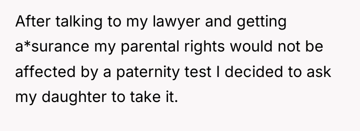 After talking to my lawyer and getting a*surance my parental...