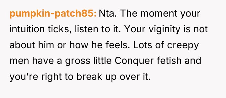pumpkin-patch85 Nta. The moment your intuition ticks, listen to it....