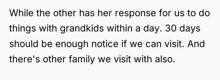 While the other has her response for us to do...