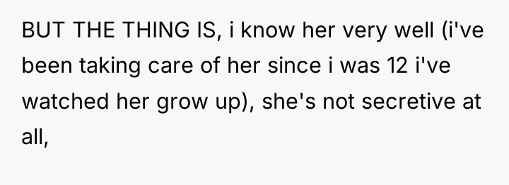 BUT THE THING IS, i know her very well (i've...