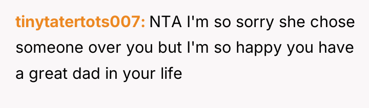 tinytatertots007 NTA I'm so sorry she chose someone over you...