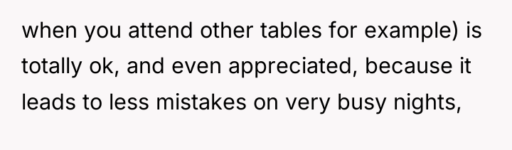 when you attend other tables for example) is totally ok,...
