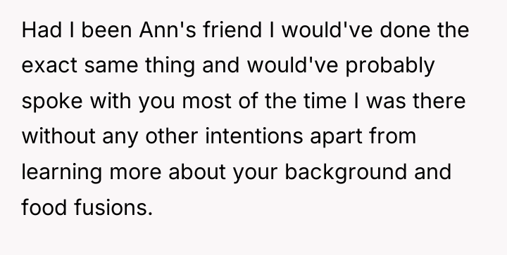 Had I been Ann's friend I would've done the exact...