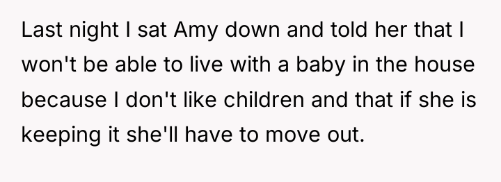 Last night I sat Amy down and told her that...