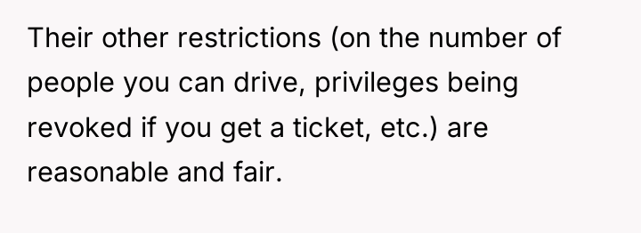 Their other restrictions (on the number of people you can...