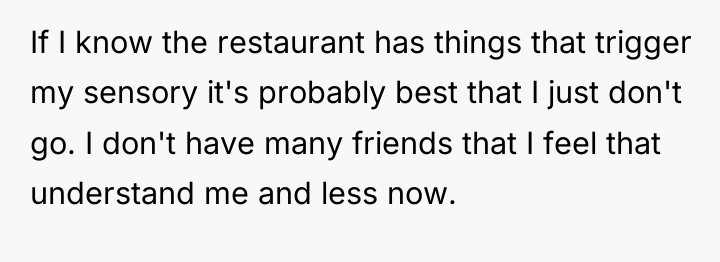If I know the restaurant has things that trigger my...