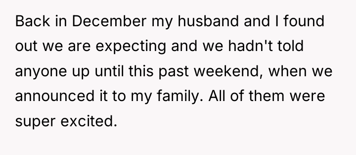 Back in December my husband and I found out we...