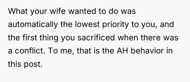 What your wife wanted to do was automatically the lowest...