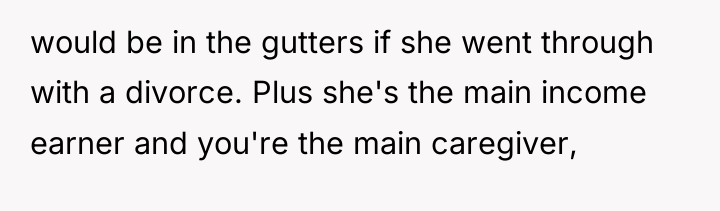 would be in the gutters if she went through with...