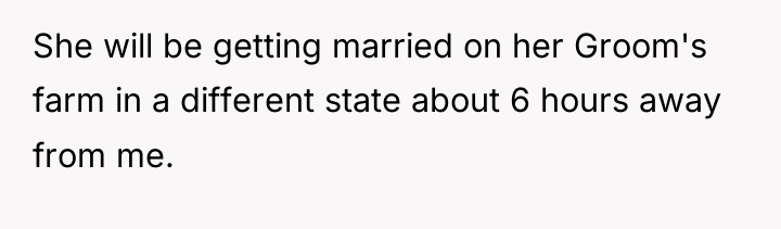 She will be getting married on her Groom's farm in...