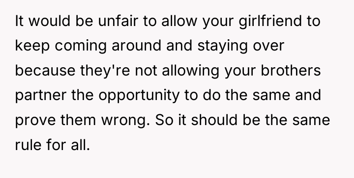 It would be unfair to allow your girlfriend to keep...