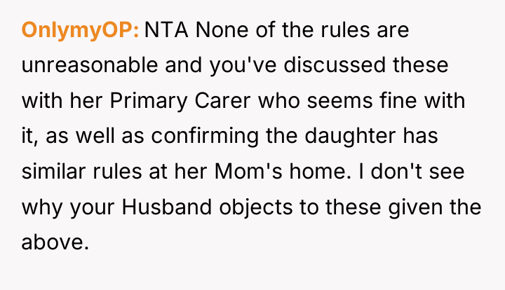 OnlymyOP NTA None of the rules are unreasonable and you've...