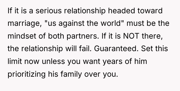 If it is a serious relationship headed toward marriage, "us...