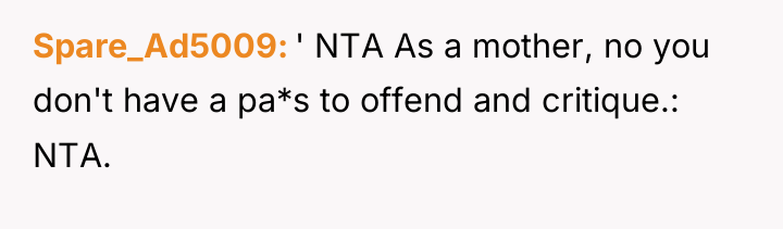 Spare_Ad5009 ' NTA As a mother, no you don't have...
