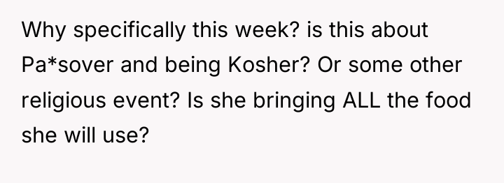 Why specifically this week? is this about Pa*sover and being...