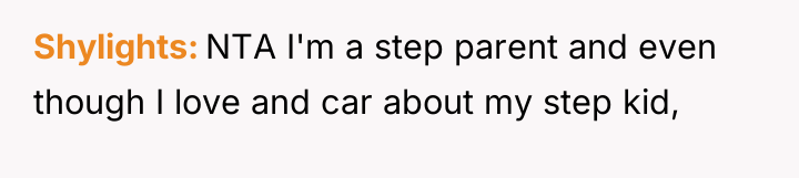 Shylights NTA I'm a step parent and even though I...