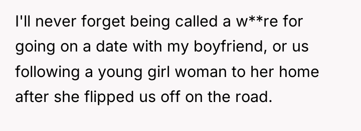 I'll never forget being called a w**re for going on...
