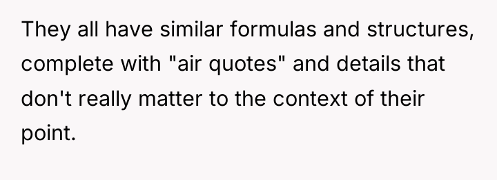 They all have similar formulas and structures, complete with "air...