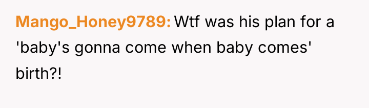 Mango_Honey9789 Wtf was his plan for a 'baby's gonna come...