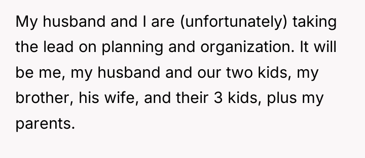 My husband and I are (unfortunately) taking the lead on...
