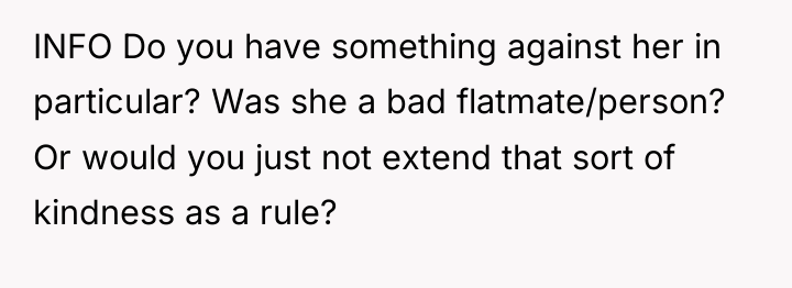 INFO Do you have something against her in particular? Was...