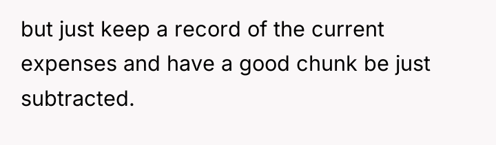 but just keep a record of the current expenses and...