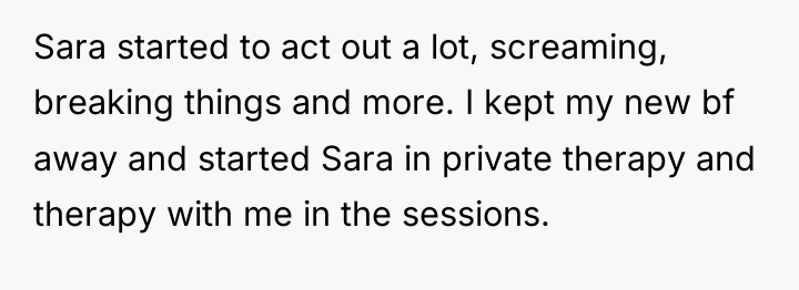 Sara started to act out a lot, screaming, breaking things...