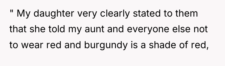 " My daughter very clearly stated to them that she...