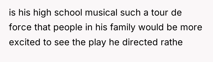 is his high school musical such a tour de force...