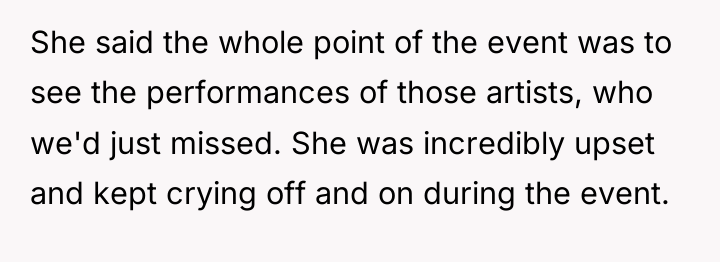 She said the whole point of the event was to...