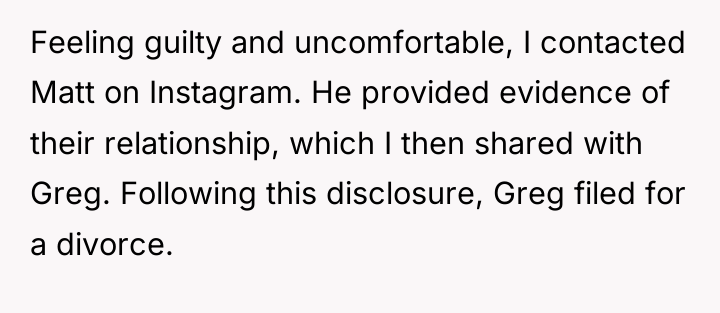 Feeling guilty and uncomfortable, I contacted Matt on Instagram. He...