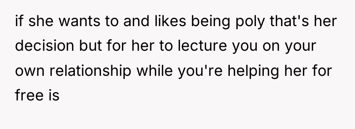if she wants to and likes being poly that's her...