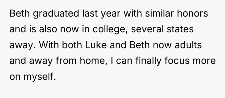 Beth graduated last year with similar honors and is also...