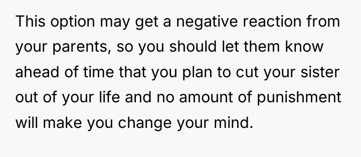 This option may get a negative reaction from your parents,...