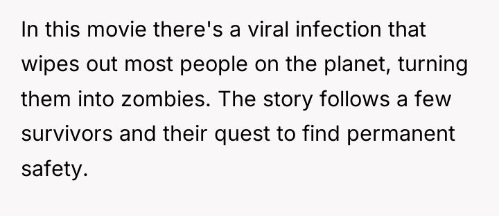 In this movie there's a viral infection that wipes out...