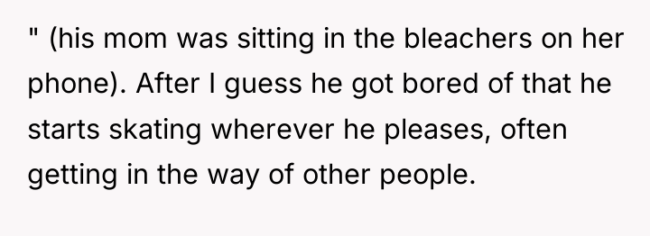 " (his mom was sitting in the bleachers on her...