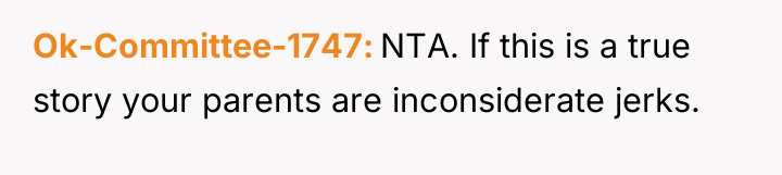 Ok-Committee-1747 NTA. If this is a true story your parents...
