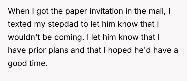When I got the paper invitation in the mail, I...