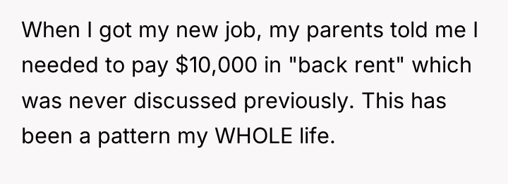When I got my new job, my parents told me...