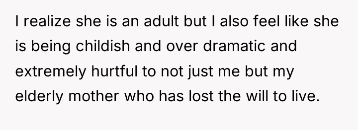 I realize she is an adult but I also feel...