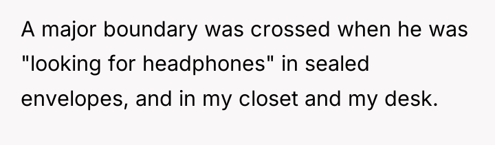 A major boundary was crossed when he was "looking for...