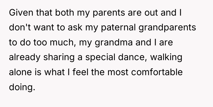 Given that both my parents are out and I don't...
