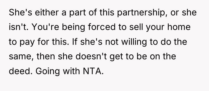She's either a part of this partnership, or she isn't....